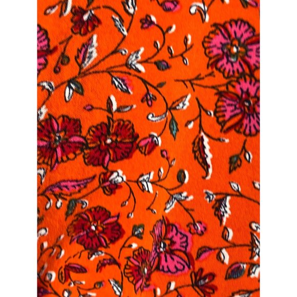 Old Navy Dress Womens Maternity Medium Floral Mini Boho Orange Pink Casual Work - Picture 11 of 12